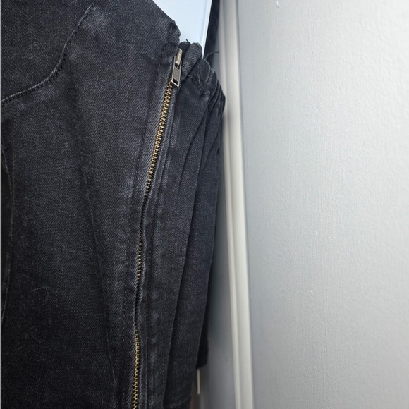 Oat Denim Woman’s Sweetheart Bustier Tank Crop Top Large NWT Ribbed Adjustable - Picture 3 of 7